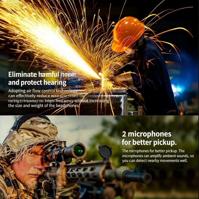 Earmuff Anti-noise Headphone Electronic Shooting Hearing Protection Headset Sound Amplification Foldable