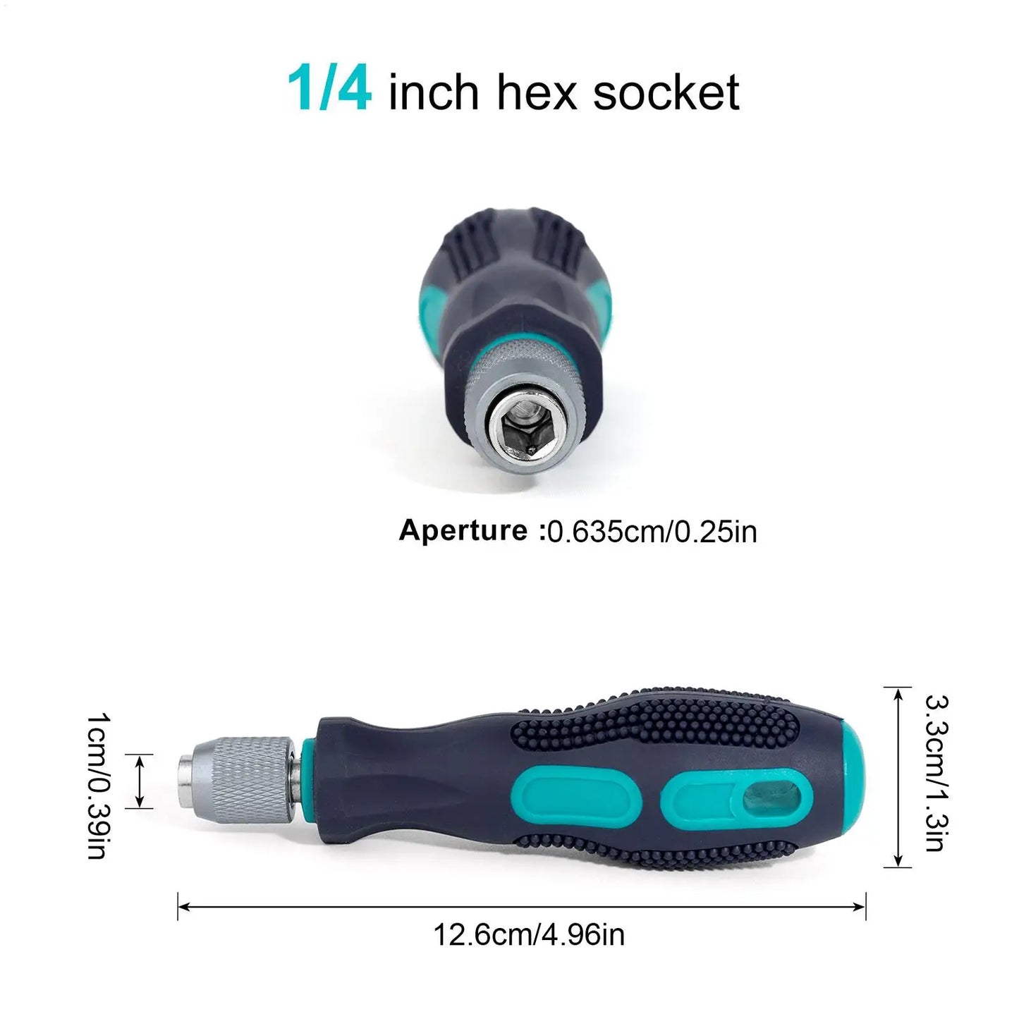 Screwdriver Bit Handle Non-Slip Quick Release Hand Tools 1/4 Inch Hex Screwdriver Handle for Household Appliances Automotive