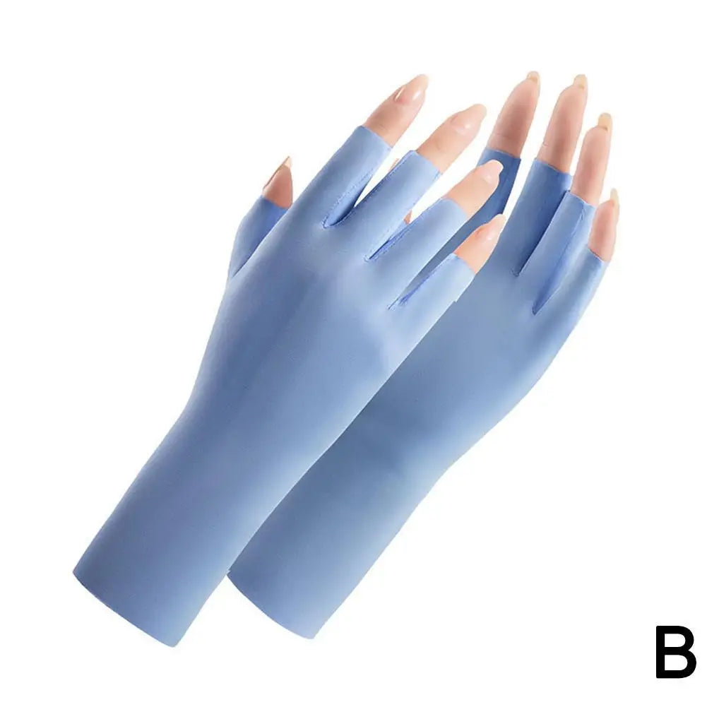 Women Sunscreen Gloves Fingerless Gloves Summer Sunscreen UV Protection Multicolor Gloves Woman Driving Glove Female Touchscreen