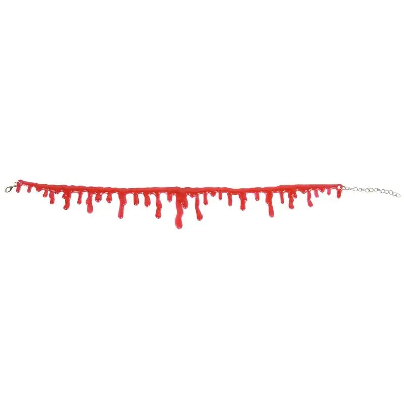 2025Halloween Blood Necklace Horror Blooddrop Necklace Vampire Dark Blood Necklace Haunted House Personality Bleeding Necklace