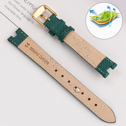 High Quality Notched Watch Strap for Gucci YA141401 YA141505  YA1414 YA1415 GC Women's Watch Leather Watchband 12x5mm 14x5mm