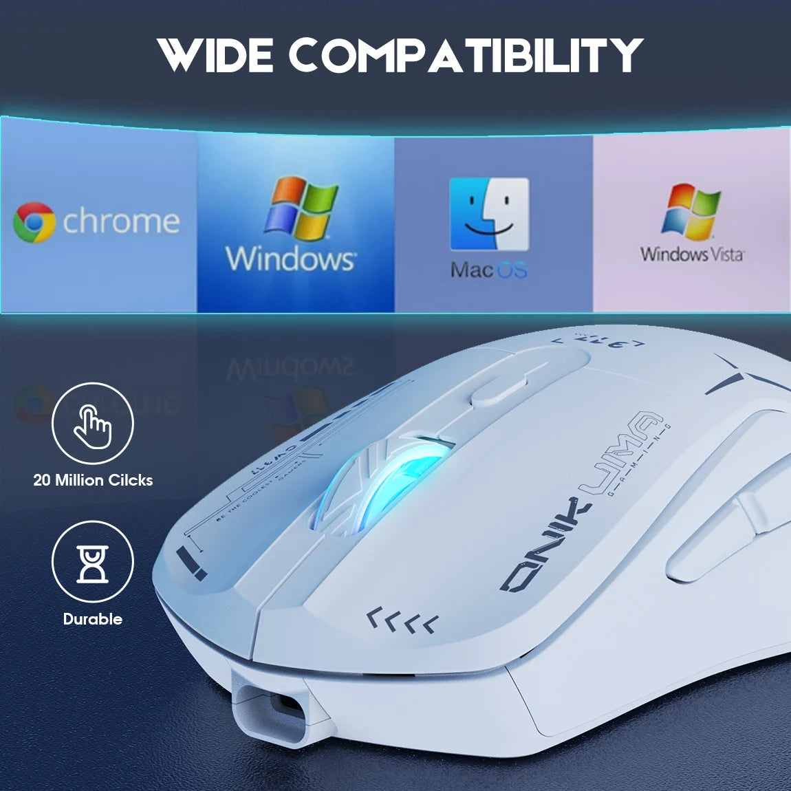 Onikuma Cw917 4800Dpi Wireless Gaming Mouse Game USB Gaming Mouse Led Color Breathing Light Design