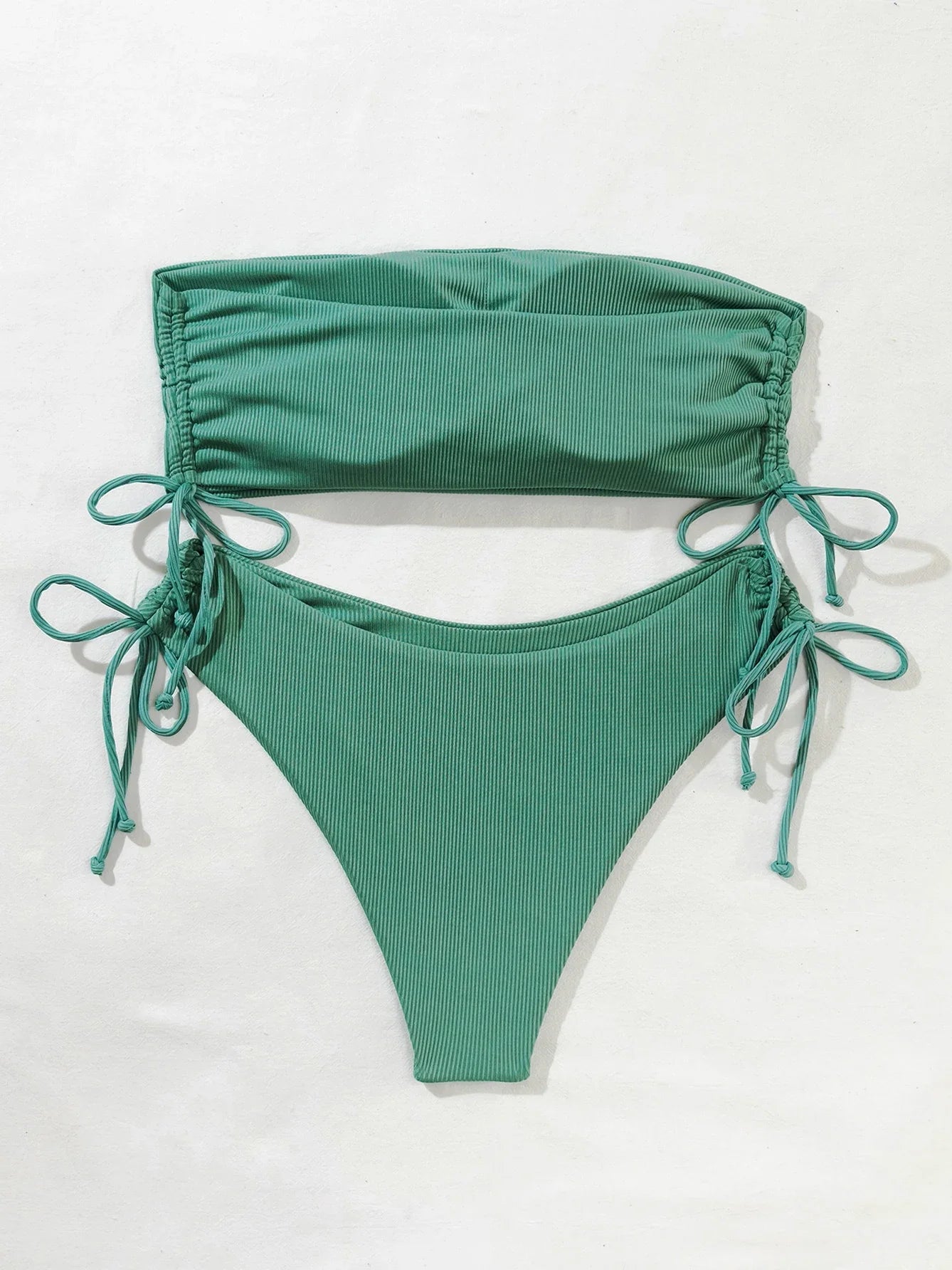Sexy Bikinis 2025 Woman Bandeau Swimsuit Female Swimwear Women High Waist Bikini Set 2 Piece Summer Swim Beach Wear Bathing Suit