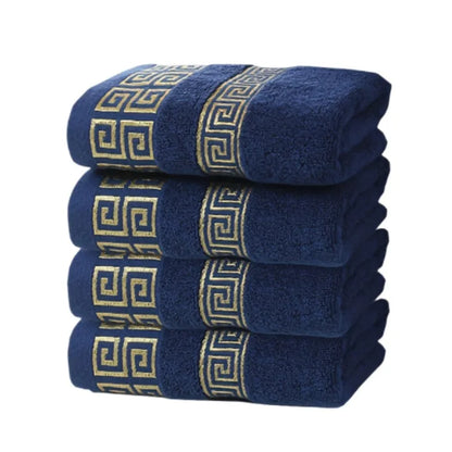 1/4/6pcs Embroidered Cotton Towel Set Bathroom 34x74cm/70x140cm Bath Towel Cover Personalized Sport Gift Big Towels Blue Green