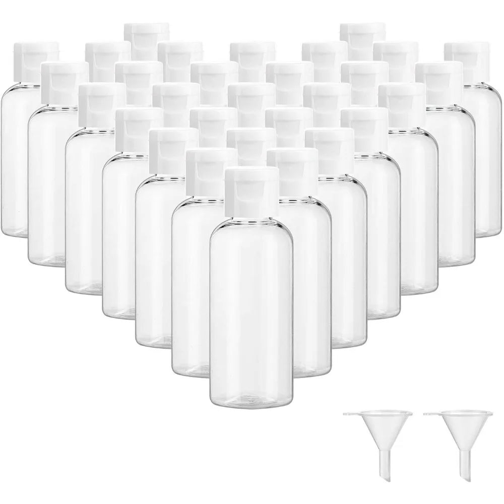 50pcs 20/30/50/60/80/100ml Plastic Squeeze Bottle with Flip Cap PET Lotion Shampoo Bottle Empty Cosmetic Sample Container Travel