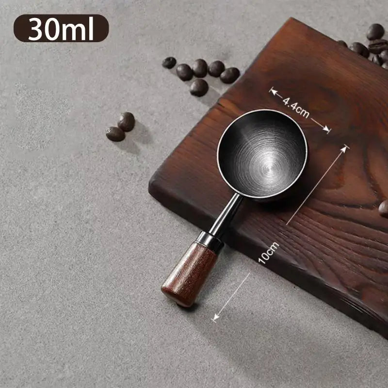 Coffee Tablespoon - Walnut Wood & Stainless Steel Scoop for Home Baristas & Cafe Decor - Perfect Kitchen Accessory