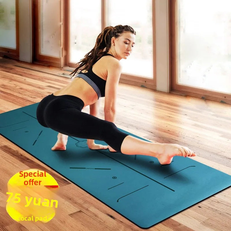 PU Rubber Non Slip Wide Thick Yoga Mat Quiet Dance Mat Home Use Beginner Fitness Yoga Mat Exercise Mat Gymnastics Mat