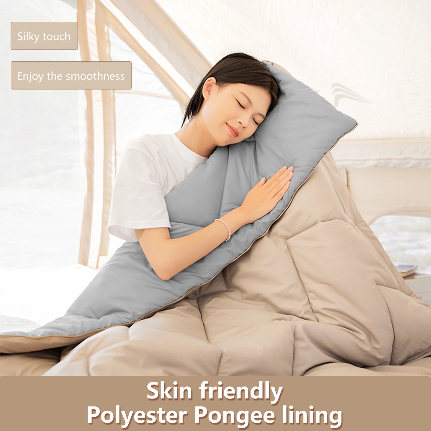 BISINNA Camping Sleeping Bag Portable Pillow Blanket Quilt for Outdoor Traveling Pinic Hiking