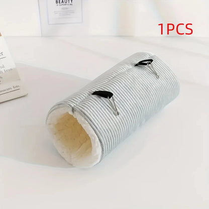 Pet Plush Tunnel Bed Soft Corduroy Cat Dog Cave Bed Foldable Pet Hideout Bed with Safety Pins for Small Pets