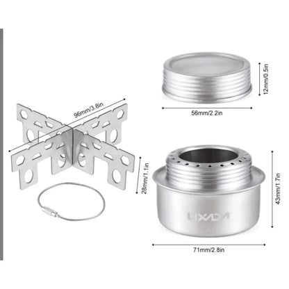 Camping Stove Portable Mini Aluminum Alloy Alcohol Stove with Lid Outdoor Camping Hiking Backpacking Cooking Stove
