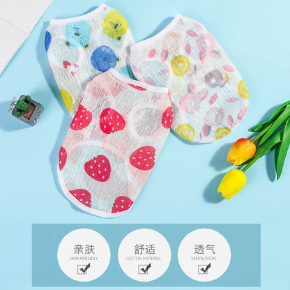 조끼Pet Clothing Original Cartoon Cute Summer Westernized Cat and Dog Clothing Thin Ventilate Sweatshirt Pet Clothing Cotton Print