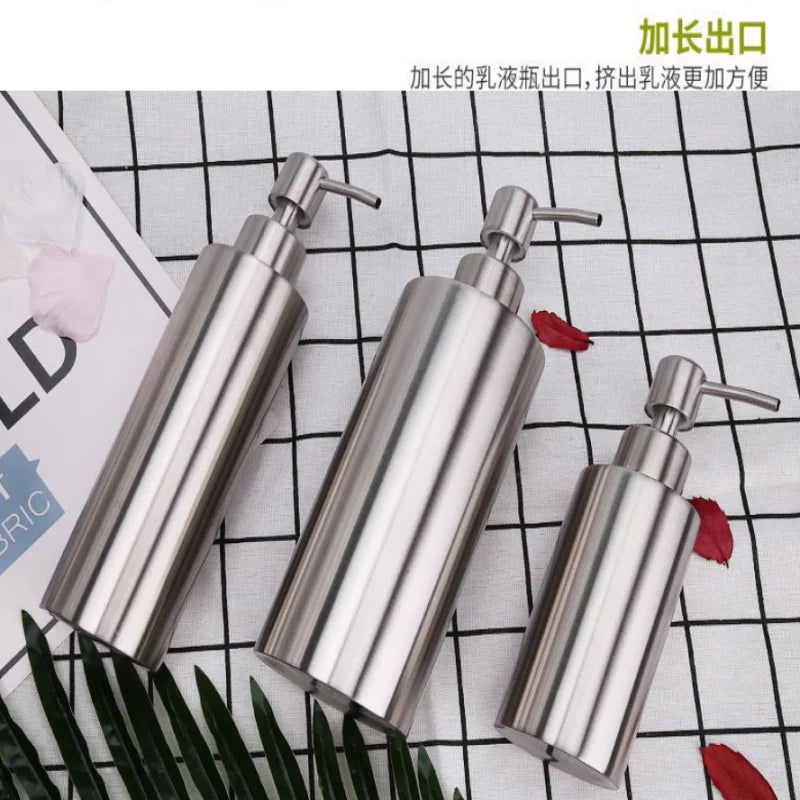 Multi-capacity Gel Bottle Hand Soap Dispenser 304 Stainless Steel Pump Bottle for Home Kitchen and Bathroom Use