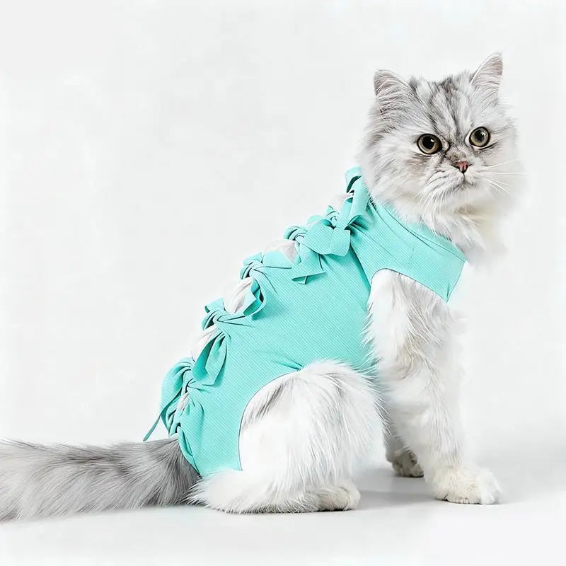 Pet Neutering Suit Cat Postoperative Recovery Anti Licking Clothing Adjustable Cat Wound Protective Clothes Pet Supplies