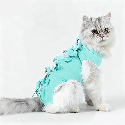 Pet Neutering Suit Cat Postoperative Recovery Anti Licking Clothing Adjustable Cat Wound Protective Clothes Pet Supplies