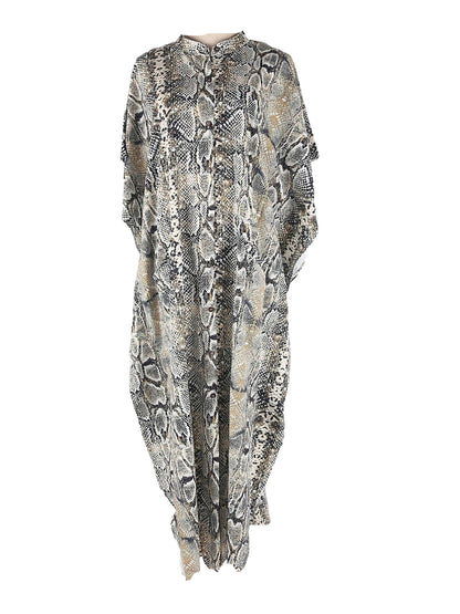 Bohemian Print Beach Cover-Up | Button-Front Shirt-Style Kaftan Robe – Perfect for Bikini Resort Vacations