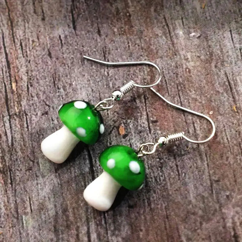 1 Pairs Mushroom Earrings for Women Long Pendant Mushroom Earrings Colorful Earrings Creative Funny Earrings Cute Weird Earrings