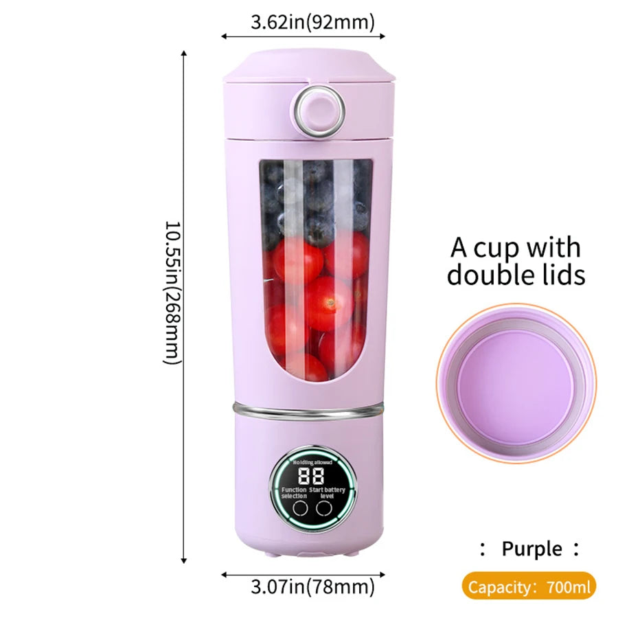 Portable Blender, Personal Blender for Milkshakes and Smoothies, Rechargeable and Self-Cleaning