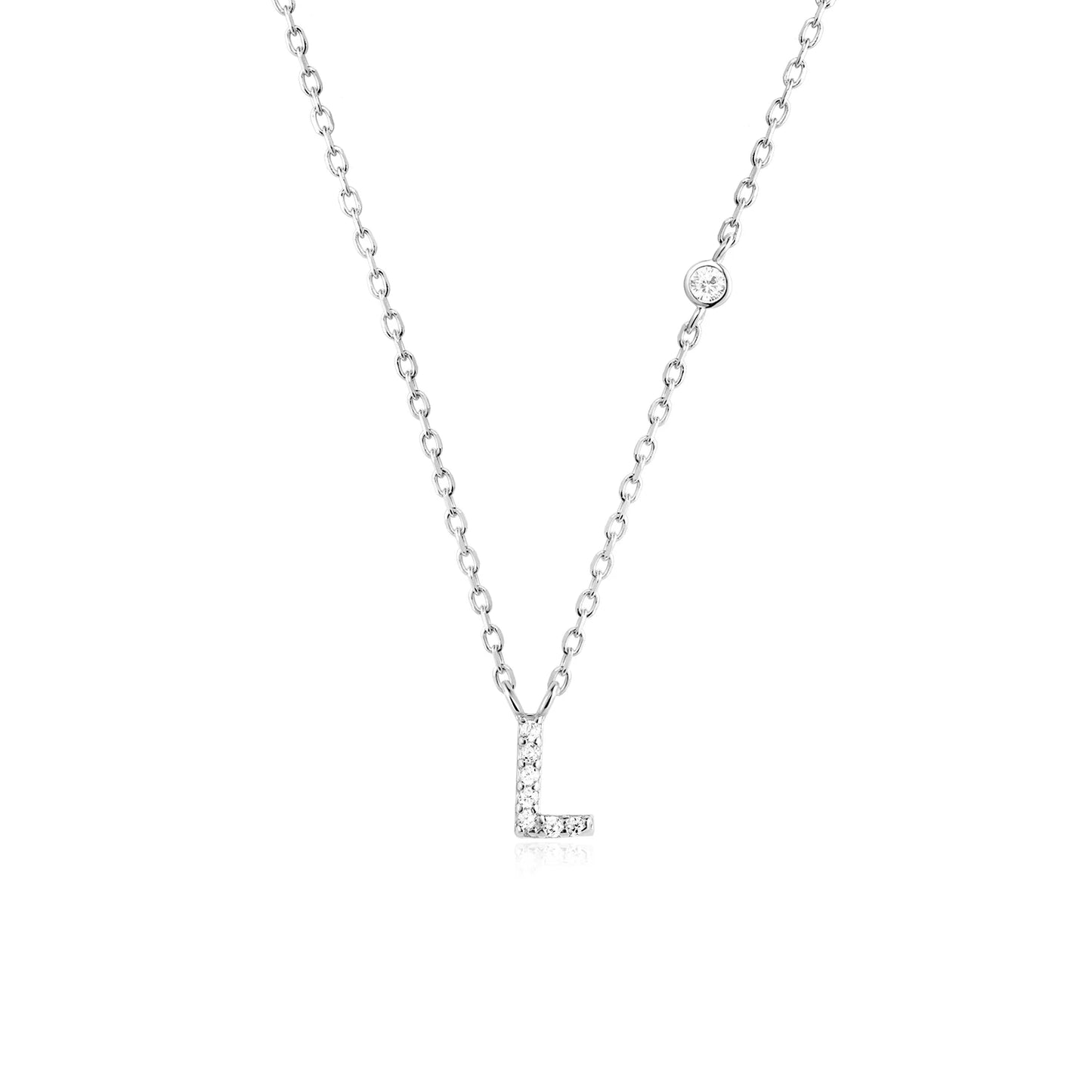 VEWANT New 925 Sterling Silver Monogram Initial Letter A M Pendant Long Chain Necklace Crystal Fine Jewelry Luxury Fine Jewelry