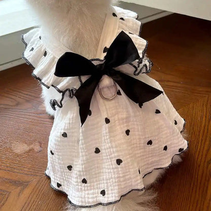 Pet dresses accessories clothes for spring and summer dogs cats teddy bears Pomeranians plush toys cats hearts all cotton fabric