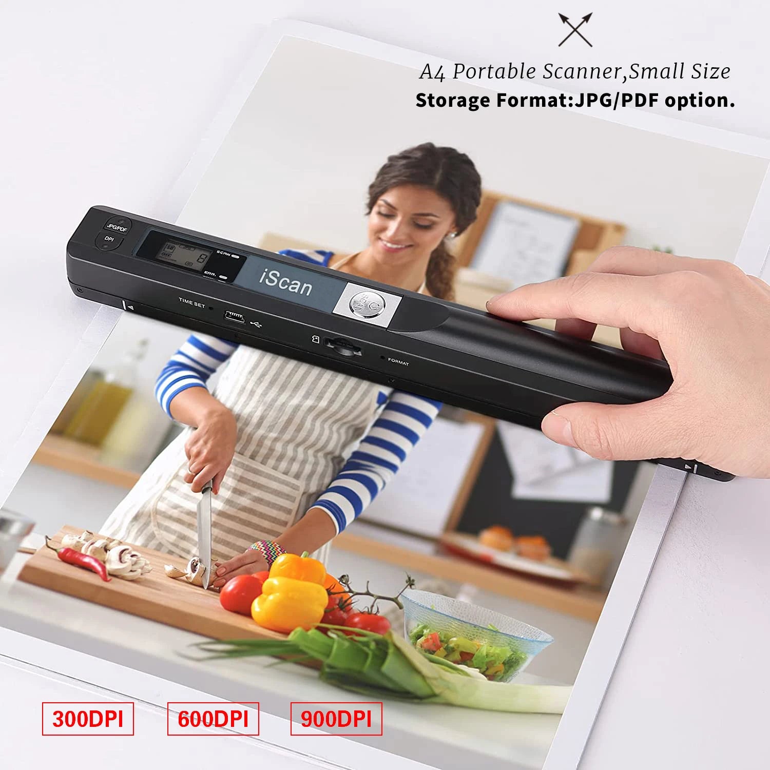 Portable Handheld Mini Scanner iScan A4 900DPI HD Scanner for School H ...