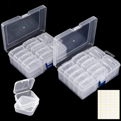 Clear Plastic Storage Box, Handmade Material, Beading, Art, DIY Crafts, Jewelry Supplies, 12, 14, 15, 1 Pc