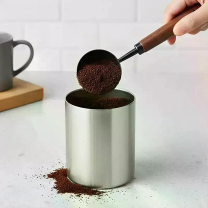 Coffee Tablespoon - Walnut Wood & Stainless Steel Scoop for Home Baristas & Cafe Decor - Perfect Kitchen Accessory