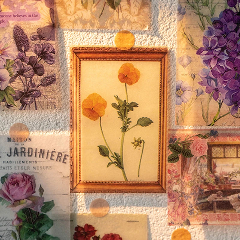 Mr. Paper, 50 Sheets/book,plant and Flower Themed Material Paper, Scrapbook, Diary, Decorative Wall Paintings,collage Card Paper