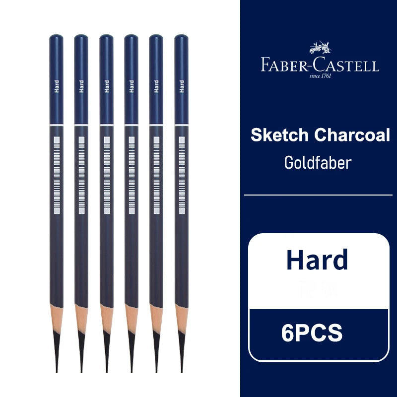 5 / 6 PCS Faber Castell Goldfaber Charcoal Graphite Sketch Set EX-Soft Medium Hard soft Pencils Drawing Sketching Shading Artist