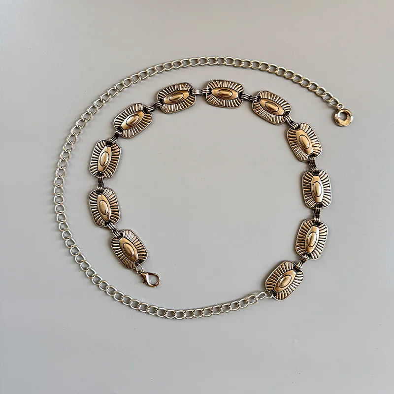 Western Cowgirl accessories Bohemian ethnic style high-end metal chain belts Female Dress Jeans Belts Lady Waistband Body Chain