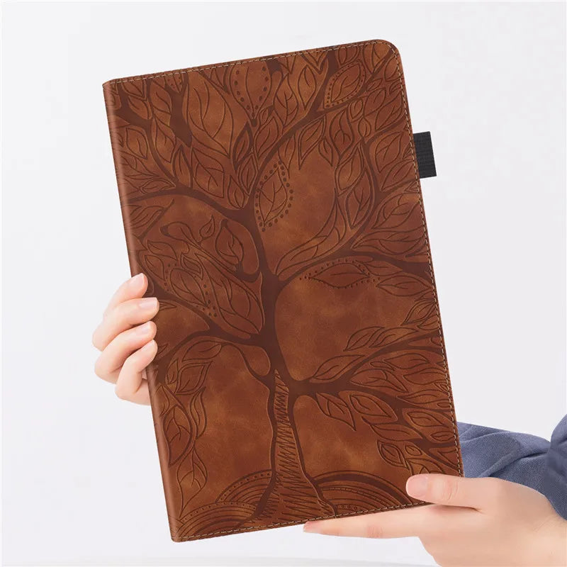 Tablet Funda For Lenovo Tab One 8.7 Case TB305FU TB305XU Emboss Tree Wallet Stand Cover For Lenovo Tab One / Lenovo Tab K9 Case