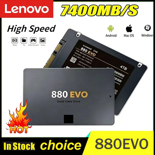 Lenovo 880 EVO Internal SSD 2TB 4TB Solid State Drive SATA 3.0 MLC 2.5 Inch for Laptop Desktop PC PS4 PS5 - New Hard Disk