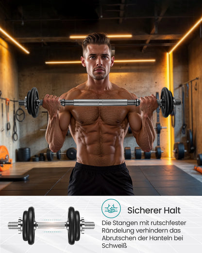 SONGMICS Dumbbell Set Short dumbbells Set 2 Adjustable Weight 20/30 kg