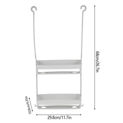 1/2Pcs Hanging Shower Caddy 2 Layers Bathroom Storage Shower Organizer Holder Houseware Supplies Accessory for mugs Shampoo Soap