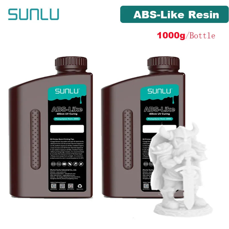 SUNLU UV ABS Like Resin 405nm 2KG 1KG/ Bottle Low Odor And Low Shrinkage For LCD 3D Printer Printing Material 3D Printing