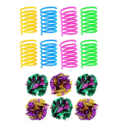 14 Pack Spring Paper Hair Ball Cat Toy Set Cat Toy Interactive  Pet Products for Cat Toys Pet Accessories