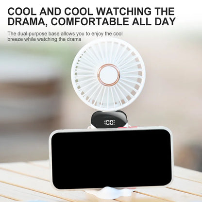 Portable Mini Fan With 5 Speeds USB Rechargeable Charging Small Foldable Battery Fans Handheld For Desk Bedroom Indoor Outdoor