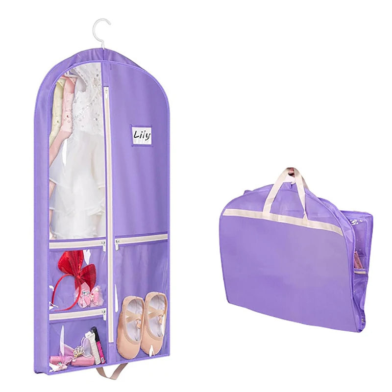 Dance Garment Bags For Dancers 40" Garment Bags For Dance Costumes With 3 Pockets Cheer Uniform Garment Bag