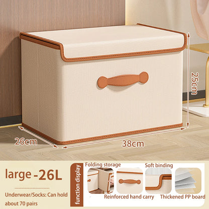 Storage Bins with Lids, Collapsible Closet Organizer Container, Fabric Organizer Box with Handles, Storage Boxes for Clothes