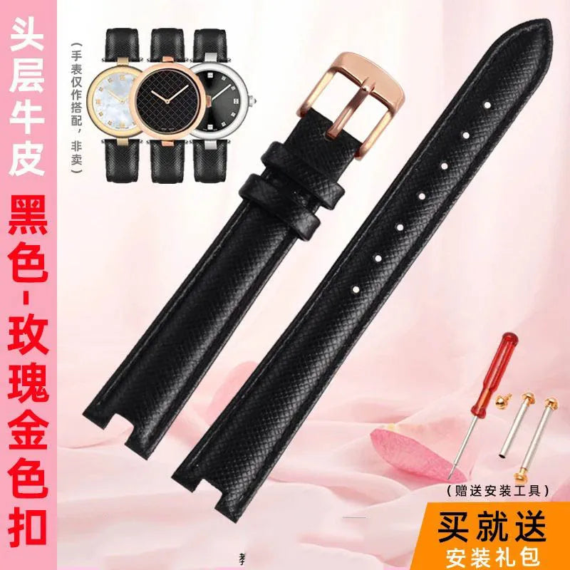 12mm 14mm For Gucci YA141401 YA141404 YA141505 Soft Cowhide Genuine Leather watchband GC women's watch strap Pink red bracelet