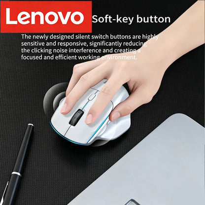 Lenovo Wireless Mouse Ergonomic Design 2.4G Dual-Mode Connection Large-Capacity Battery Comfortable For Gaming And Office Use