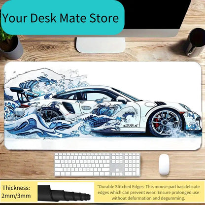 This mouse pad is a printed style with non-slip rubber base and washable cloth surface, suitable for gaming, office and PC desk