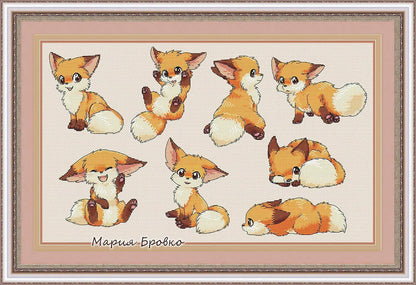 Beautiful Fox Cross Stich Embroidery Set Electronic Drawing Cross Stich Needlework PDF By Email 15TH