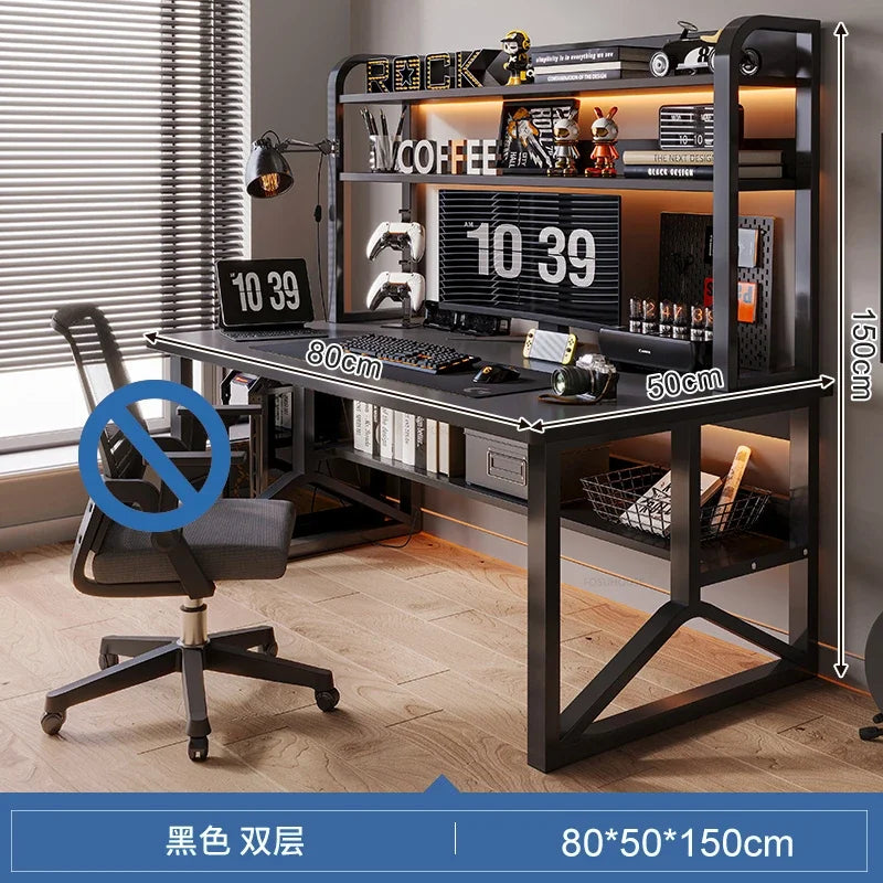 Storage Desktop Gaming Table European Wooden Computer Desks Home Office Furniture Student Writing Desk Integrated Desk Bookshelf