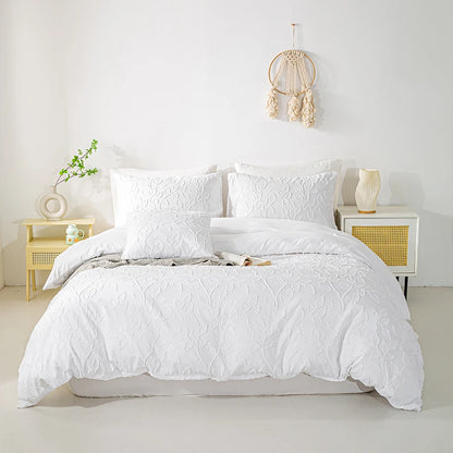 3pcs Cutting Flower Bedding Set with Zip Closure - Polyester, All-Season Comforter Set (Comforter & Pillow Shams Not Included)