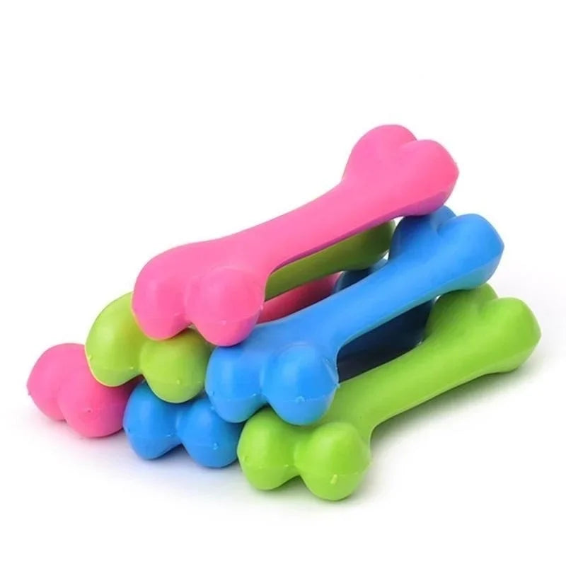Pet Dog Puppy Cat Rubber Dental Teeth Chew Bone Play Training Fetch Fun Toys Hot For Small Dogs Dog Accessories Wholesale