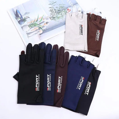 Sun Protection Gloves Half Finger Gloves Ice Silk Screen Gloves Men Fishing Gloves Women Gloves Summer Sunscreen Gloves