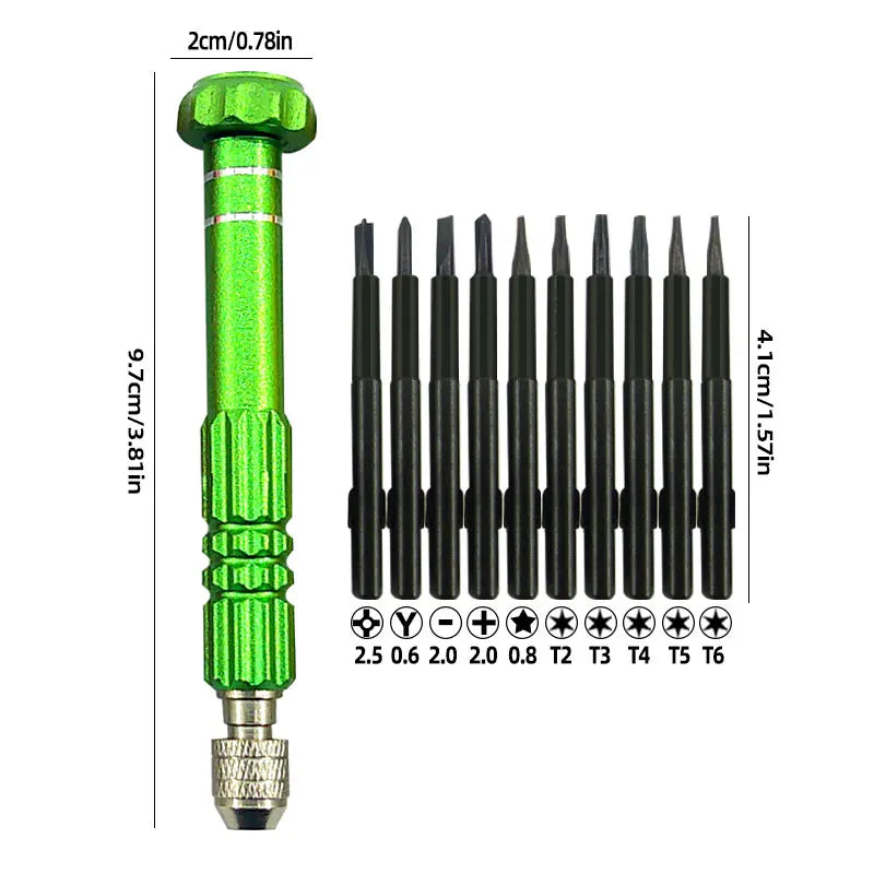 10-in-1 Precision Screwdriver Set for Mobile Phones,Notebooks,and Computers-Perfect for Small Maintenance and Disassembly