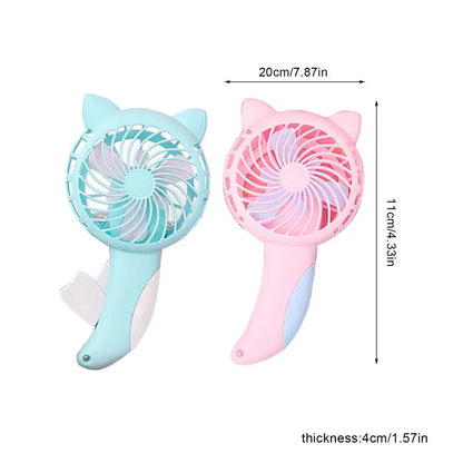 Portable Hand Pressure Fan Mini Handheld Fan Without Battery Cartoon Fan Summer Air Cooler Travel Home Fan Cute Cat Hand Fan