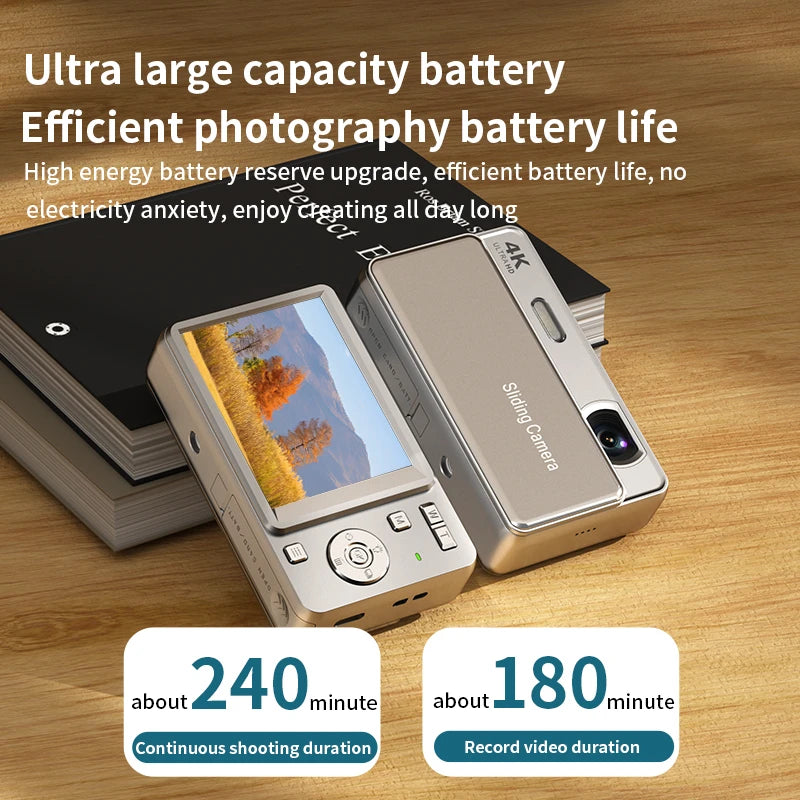 Lenovo 64MP 4K Digital Camera with 16X Zoom Autofocus Vlogging Camera for Students YouTube Video Portable Travel WiFi