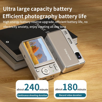 Lenovo 64MP 4K Digital Camera with 16X Zoom Autofocus Vlogging Camera for Students YouTube Video Portable Travel WiFi